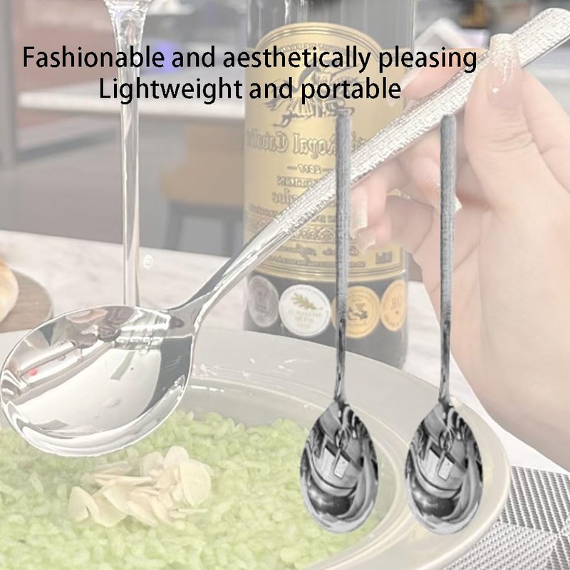 6 Pieces Stainless Steel Spoons Set Coffee Spoo Dining Spoons