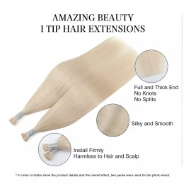 ABH AMAZINGBEAUTY HAIR Extensiones Cabello Real Cenizo Platinado Blonde # 14in 50gr