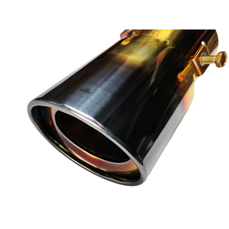 R-STYLE Oval Type Stainless Steel Muffler Cutter (Black Gold)