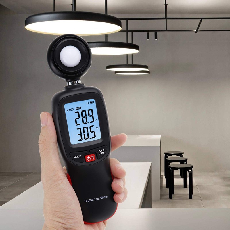 Lux Meter with Data Record, Digital Light Meter Illuminance Meter,