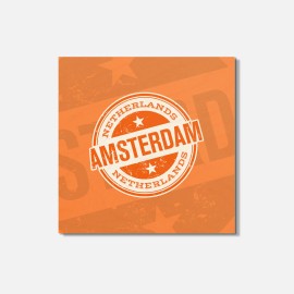 Unbranded Amsterdam Netherlands Grunge Travel 4'' X 4'' Square Wooden Coaster