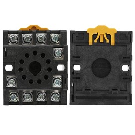 11-pin Relay Base, Power Relay Base Plug, 250VAC 7A, Bolt and Rail Type Installation Method, fire-Retardant, for time Relay JQX-10F / 2Z, JTX-2C, JMK2P-I