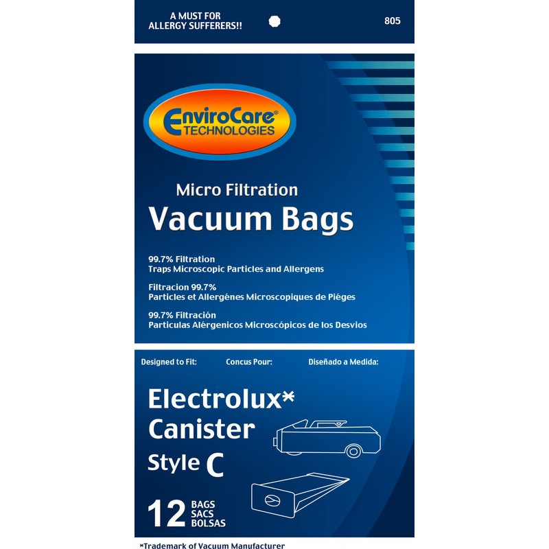 EnviroCare Vacuum Bags for Electrolux Canister - Style C -