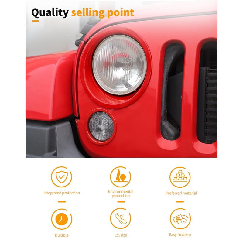 Hoolcar Headlight Bezels Headlight Cover Trim & Front Turn Signal