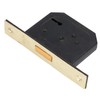 2-1/2" Mortice 3 Lever Deadlock Security Door Bolt Latch Brass