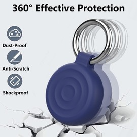 Dingfeiyu Waterproof Pendant Airtag Case Kids, GPS Tracker Case Cover Airtag Holder Protective Case Holder for Children, Seniors, Pets, Bicycle, Backpack, Luggage (Black + White)