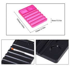 NentMent 3 Pack Nail Brush Holder Base Stand Transparent Portable Mini Rest with Charms Container for Nail Art Brushes Drawing Pencil Painting Pen Liner Rhinestone Gems DIY Manicure