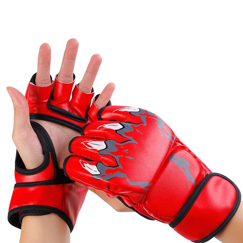 Half Finger Boxing Gloves Punching Bag Open Palms Fighting Kickboxing