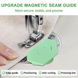 2pcs Magnetic Seam Guide for Sewing Machine, Polygonal Magnetic Seam Guide with Scale, Seam Guide for Sewing Machine, Precise Magnetic Sewing Guide, Essential Sewing Accessories
