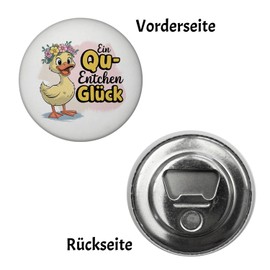 Yellow Duck Magnet with Bottle Opener - A Qu-Entchen Happiness Humorous Fridge Magnet Funny Duck Gift Motivator