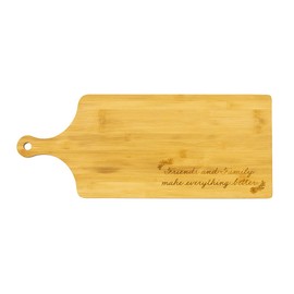 Shannon Road Gifts Classic Kitchen Bamboo Charcuterie Cheese Board Platter Serving Tray with Handle, Large, Friends & Family