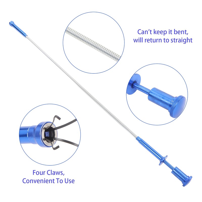 Claw Magnetic Pickup Tool with LED Light 24in Flexible Spring
