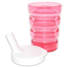 Rehabilitation Advantage 8oz Long Spout Feeding Cup, Red, Set of 2