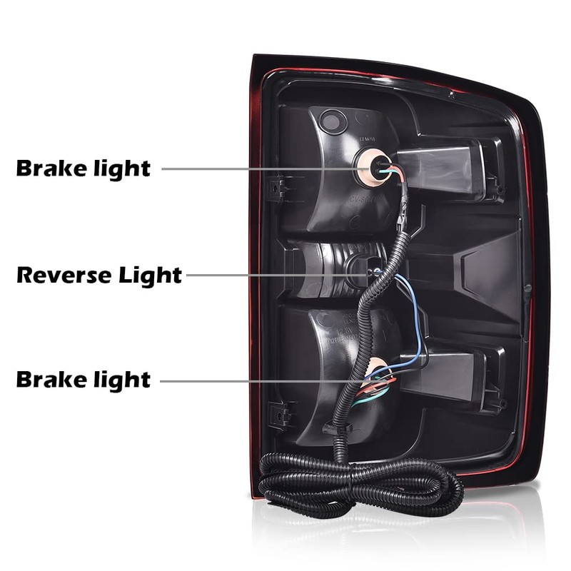 G-PLUS Smoke Lens Rear Tail Light Brake Lamp w/Wiring Harness