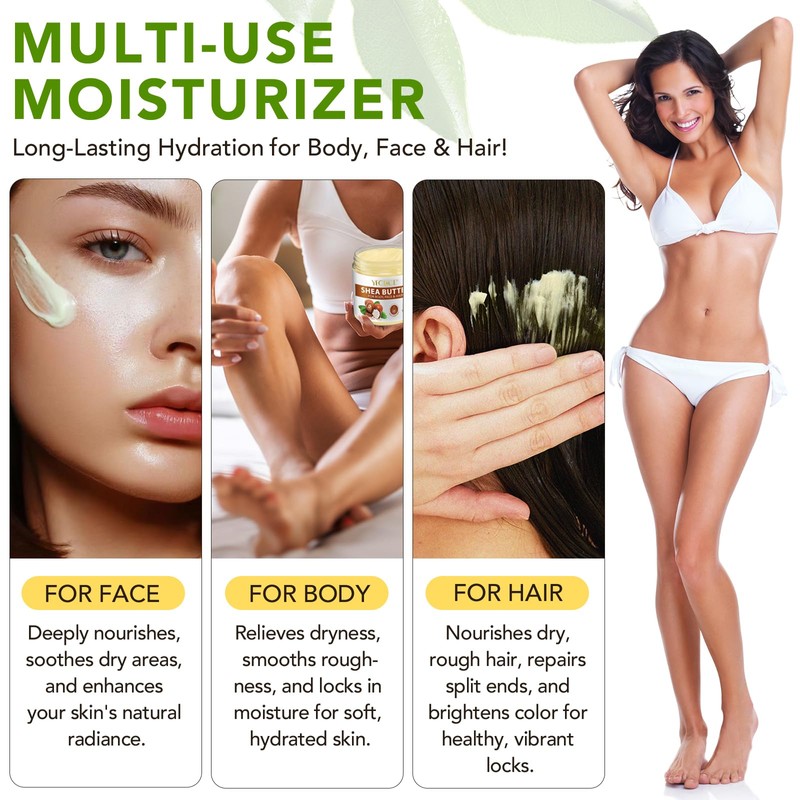 Btefls Pure Organic Shea Butter Raw, Unrefined Body & Face
