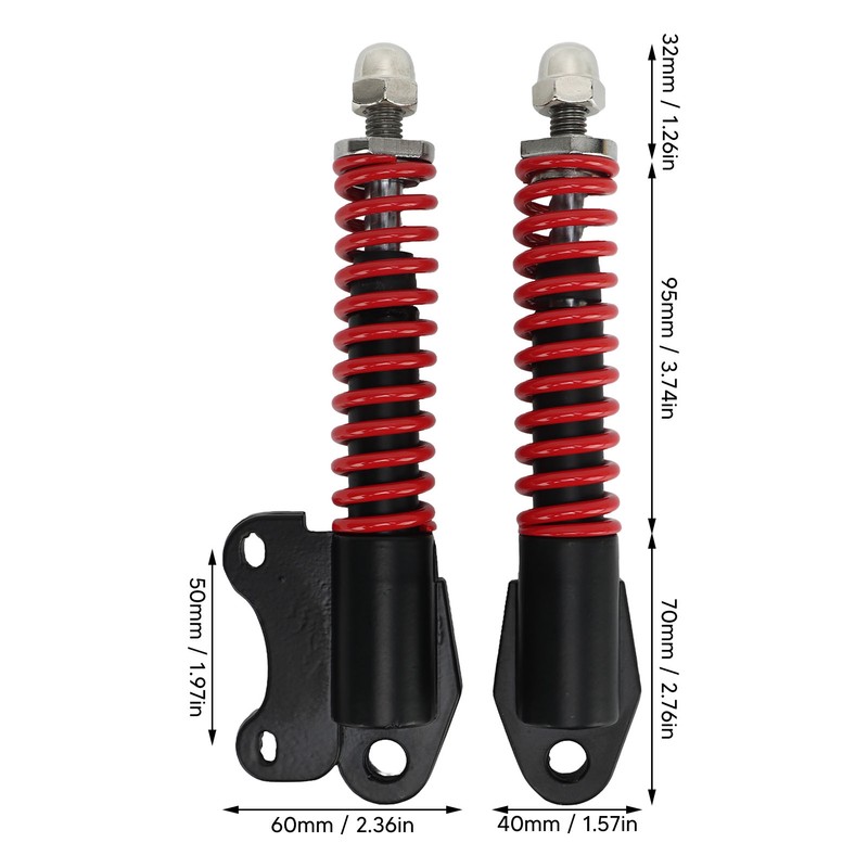 Scooter Shock Absorber Stainless Steel Spring Black Red Safe Stable