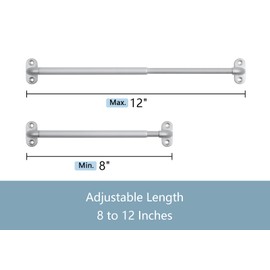 TYRON 2 Pack Screwed Sash Curtain Rod Adjustable 8-12 Inch, 3/8 In. Diameter, Mini Sidelight Window Rod (Nickel)