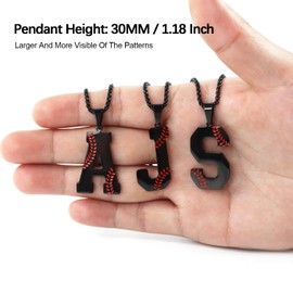 Baseball Necklace for Boys Men Initial A-Z Letter Necklace Chain Stainless Steel Pendant with Accessories Sport Charm Baseball Gifts for Team Player Athlete Lover Fans