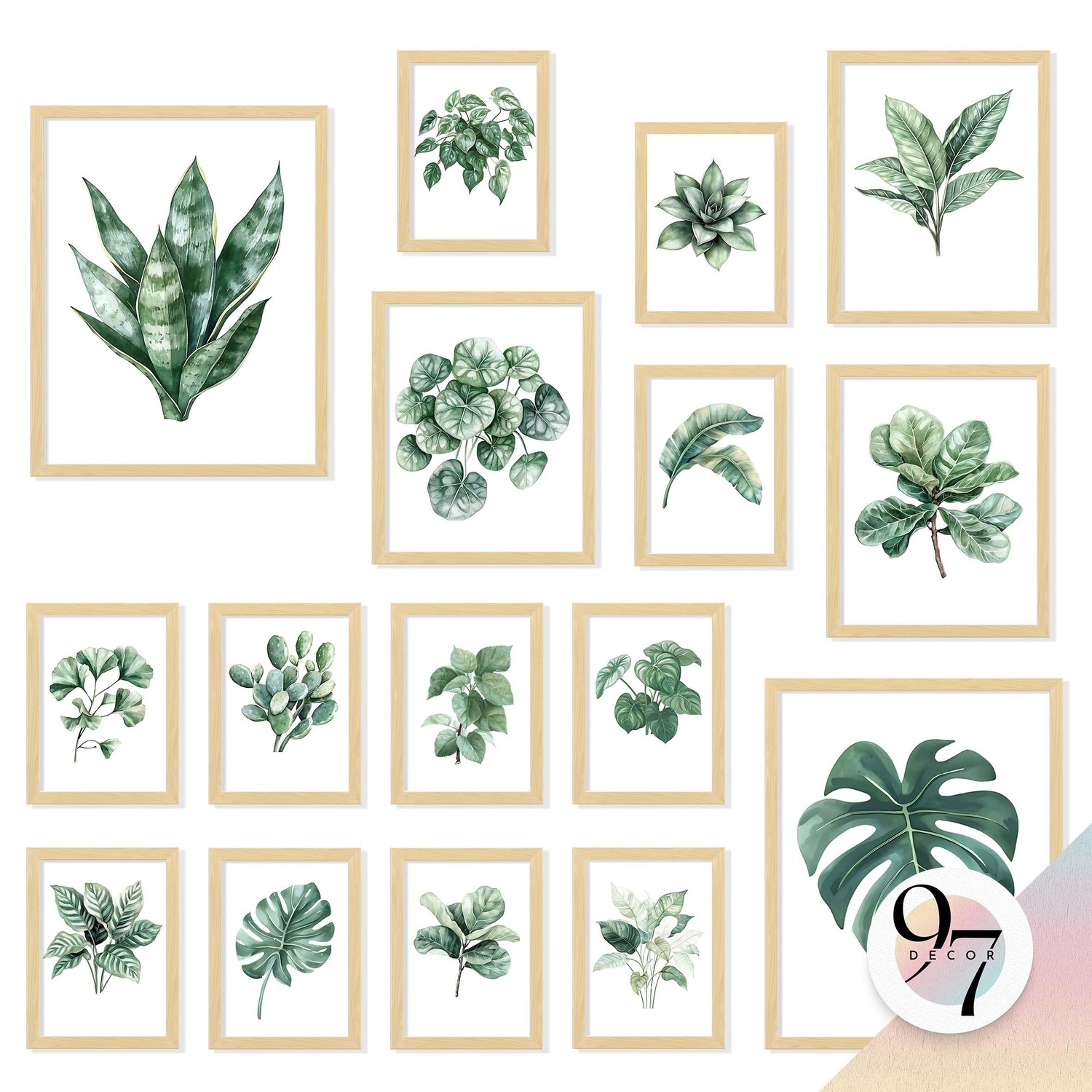 97 Decor LARGE 11x14 Plant Art Wall Decor - Large Botanical Wall Art