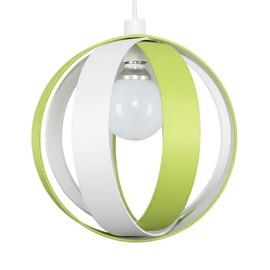MiniSun Modern Green and Cream Fabric Cocoon Globe Style Ceiling Pendant Light Shade