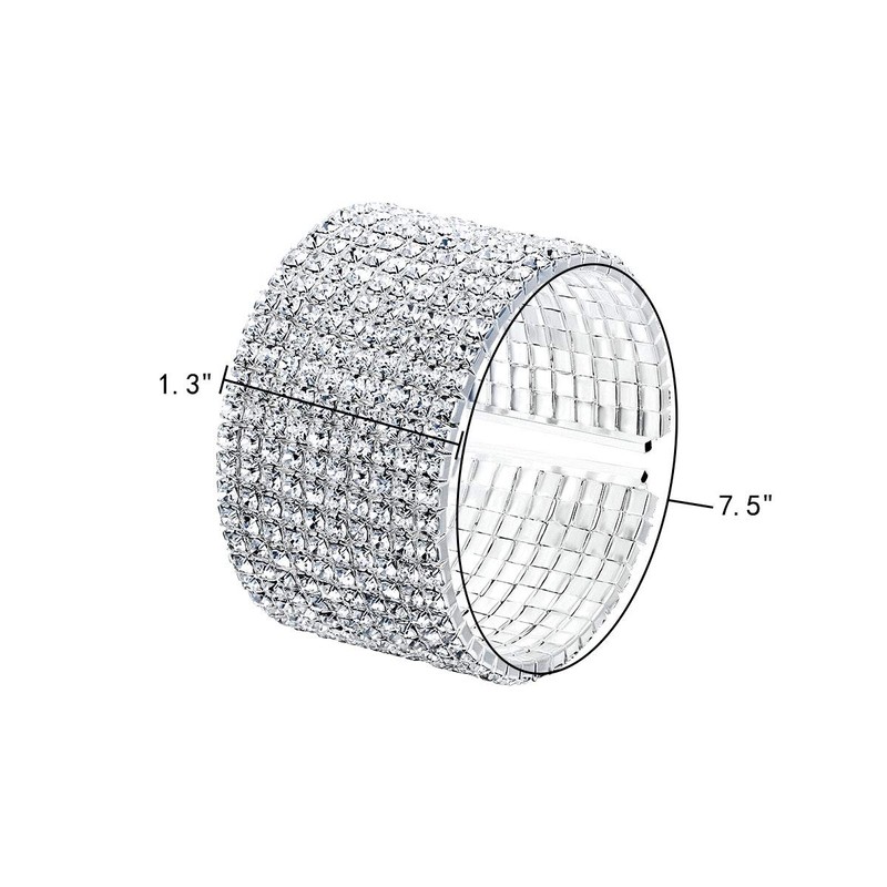 Clearine Women's Wedding Bridal Disco Ball Inspired Crystal Open Stretch