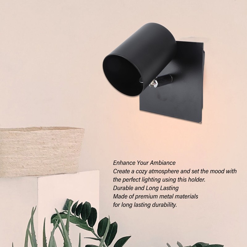 Black GU10 Bulb Holder Modern Lamp Base Metal Light Socket