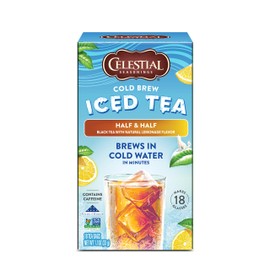 Celestial Seasonings Cold Brew Iced Tea, Half and Half Iced Black Tea and Lemonade, Contains Caffeine, 18 Tea Bags per bag (Pack of 6)