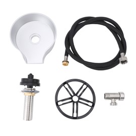 Automatic Rotating Cup Washer with Hose and Tee G1/2 Male Thread Pull Out Glass Rinser for Teahouse KTV Kitchen Sink Silver ABS Basin US 9/16 Hose