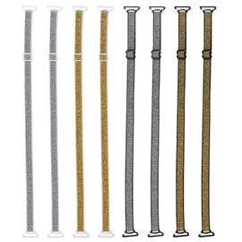 obmwang 4 Pairs Women's Bra Straps Glitter Elastic Adjustable Underwear Strap Replacement Shoulder