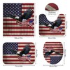 Aprophic Flag Shower Curtain Set 4 Piece, Independence Day Patriotic