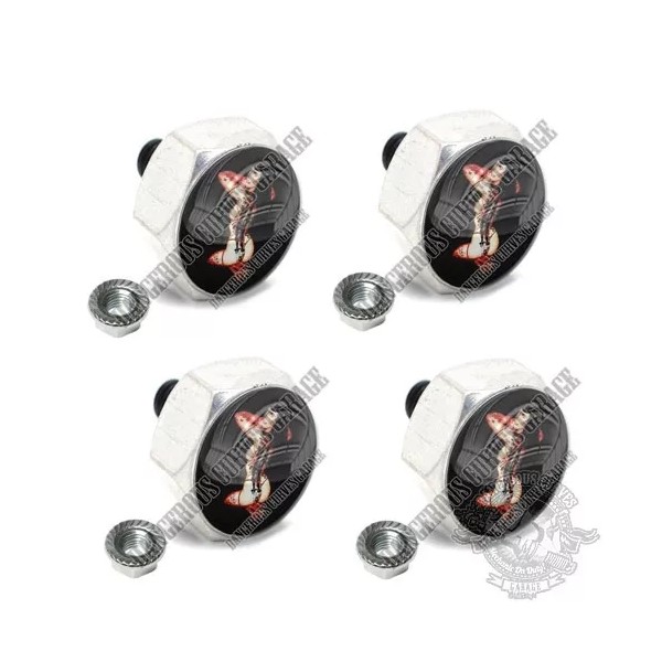 Hogking Speed Shop 4 Polished Billet Hex Lic Fastener License