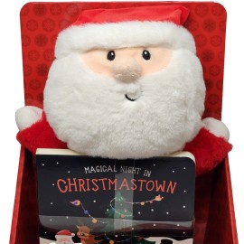 Pearhead Holiday Toy Book Gift Set Santa Claus Soft 10" Plush and Story Book