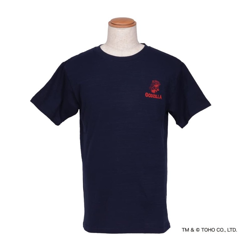 Godzilla T-Shirt Thirty-six Views of Mt. Fuji Hokusai Navy Blue