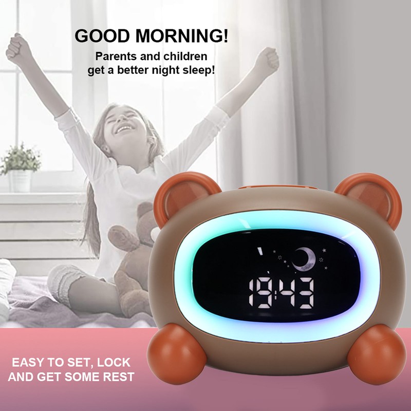 Kids Wake Clock Cartoon Kids Sleep Training Clock with Night
