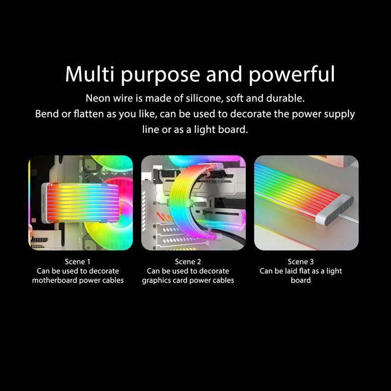 ARGB Extension Sleeved Cable Kit DIY 5V 3pin PSU Cable