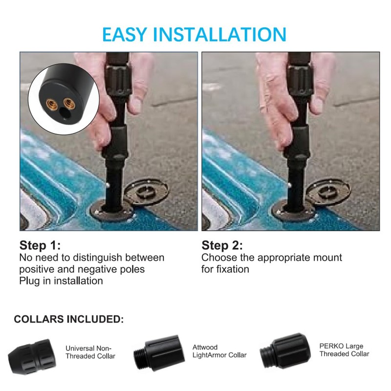 4FT LED Boat Navigation Whip Light with Bluetooth APP &