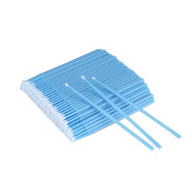 G2PLUS Micro Swabs - 100pcs Cotton Swabs for Makeup, Blue Disposable Applicators Brush for Nails, Eyeliner and Lash Tech Supplies