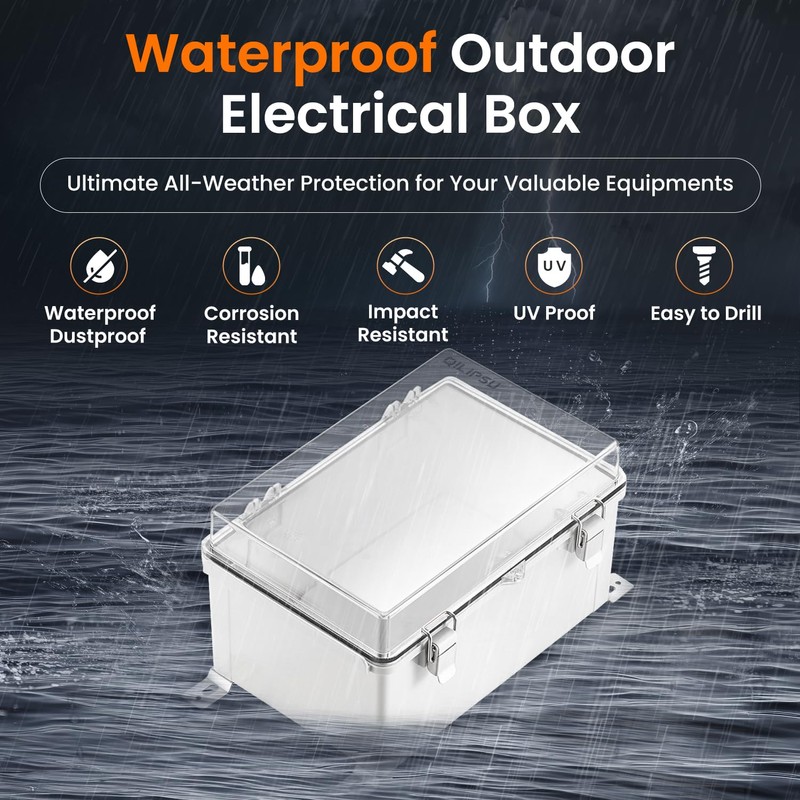 QILIPSU Waterproof Junction Box IP67 Outdoor Plastic Electrical Project Enclosure