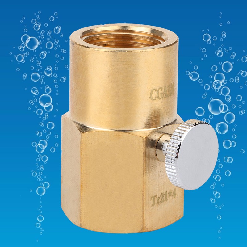 TR21-4 to CGA320 Brass Soda Bottle Adapter CO2 Fill Valve