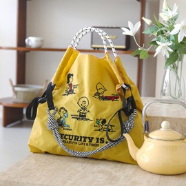 [MOPCONY] Ball & Chain Eco Bag Women's Shoulder Bag Shopping Fashionable Embroidery Shopping Bag Folding Ladies Bag Embroidery Shopping Bag Student Shoulder Bag (Beige Painter Cat, M) [Parallel