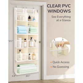 ULG Over the Door Organizer, 5-Tier Extra Large Hanging Storage with 10 Mesh Pockets, 100 lbs Capacity, Heavy Duty Door Organizer for Closet, Bedroom, Nursery