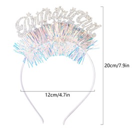 Birthday Girl Headband & Birthday Girl Sash Shiny Birthdays Tiara Hairband Happy Birthdays Party Decorations for Girls Women