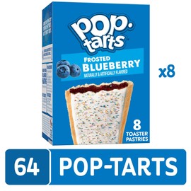 Pop-Tarts Toaster Pastries, Breakfast Foods, Kids Snacks, Frosted Blueberry (64 Count)