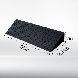 MEILANHUI 2 Pcs Curb Ramps for Driveway, Heavy Duty 4" Rise Rubber Driveway Ramp, 38.5" L x 9.5" W, 4400 LB Capacity Curb Ramp for Car, Vehicle, Loading Dock, Sidewalk, Motorcycle