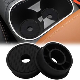 Auovo Cup Holder Spacer Replacement Compatible with Subaru Outback Legacy Accessories 2020-2024 Silicone Cup Riser Cup Holder Insert Spacers for Kia Telluride Crosstrek Accord Trax (2pcs, Black Trim)