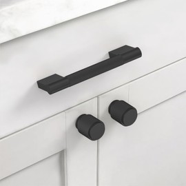 Asidrama 10 Pack 3 Inch(76mm) Matte Black Knurled Kitchen Cabinet Handles, Cabinet Pulls Kitchen Cabinet Hardware for Cupboard Drawer Pulls