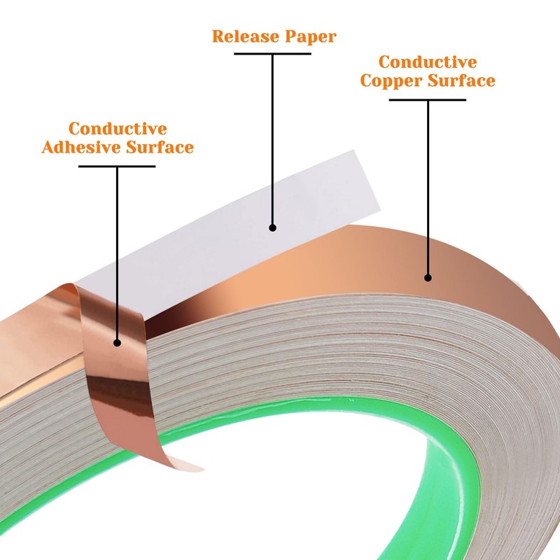 3 Pack Copper Foil Tape (1/2inch X 66 FT) Copper