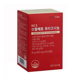 NutriCore (현대백화점)뉴트리코어 쏘팔메토 옥타코사놀 36 g (600 mg x 60캡슐) (Hyundai Department Store) NutriCore Saw Palmetto Octacosanol 36 g (600 mg x 60 capsules)