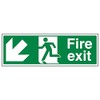 Fire Exit - Fire Exit Arrow Down Left - 300