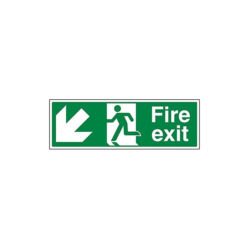 Fire Exit - Fire Exit Arrow Down Left - 300